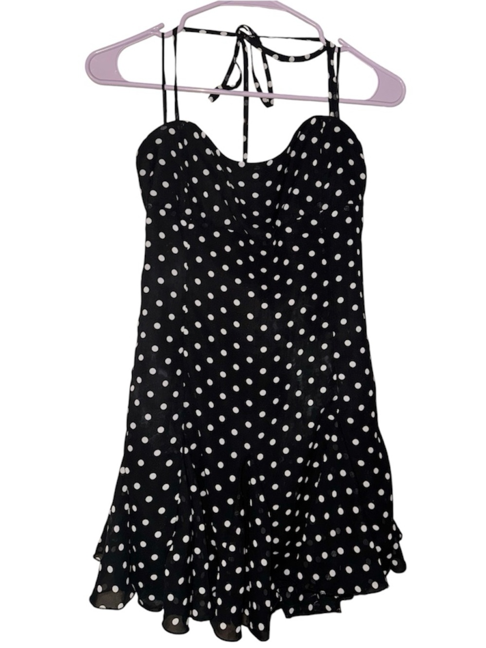 Women’s Black & White Polka Dot Slip Dress